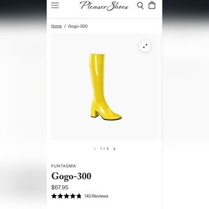 Pleaser gogo 300 Yellow PU Boots Funtasma